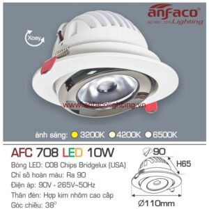 Đèn Anfaco âm trần downlight xoay góc AFC 708-10W