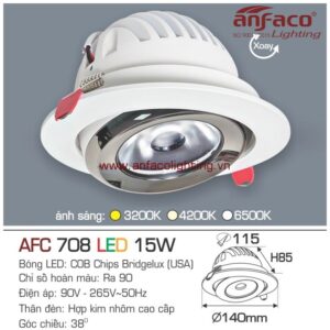 Đèn Anfaco âm trần downlight xoay góc AFC 708-15W