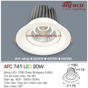 Đèn LED âm trần Anfaco AFC 741-20W