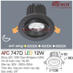 Đèn LED âm trần Anfaco AFC 747D-12W