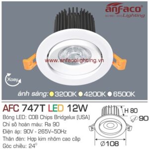 Đèn LED âm trần Anfaco AFC 747T-12W