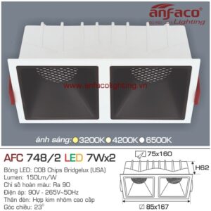 Đèn LED âm trần Anfaco AFC 748/2-7Wx2