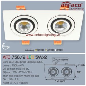 Đèn LED âm trần Anfaco AFC 756/2-5Wx2