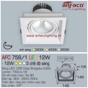 Đèn LED âm trần Anfaco AFC 758/1-12W