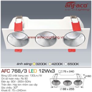 Đèn LED âm trần Anfaco AFC 768/3-12wx3