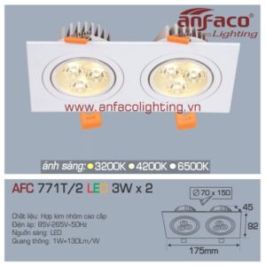 Led âm trần Anfaco AFC 771T/2-3Wx2