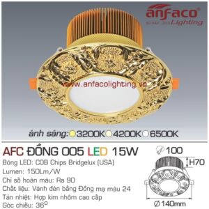 Đèn LED âm trần Anfaco AFC đồng 005-15W