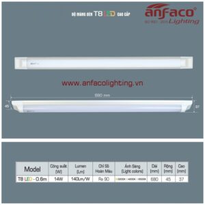 Bộ máng đèn LED Anfaco AFC T8-0m6 14W