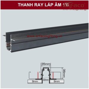 Thanh ray nam châm Anfaco gắn âm 1M