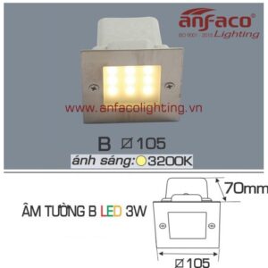 Led Anfaco gắn âm tường B-3W