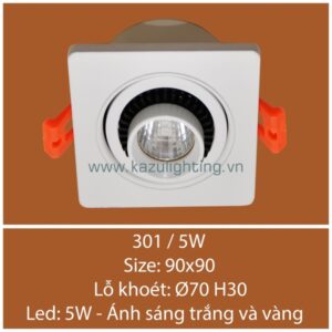 Đèn âm trần 301/5W Kazu