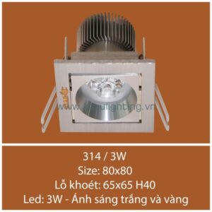 Đèn âm trần 314/3W Kazu