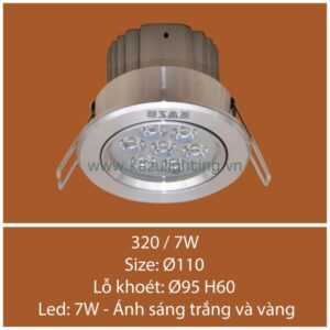 Đèn âm trần 320/7W Kazu