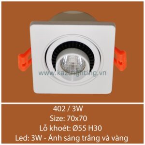 Đèn âm trần 402/3W Kazu