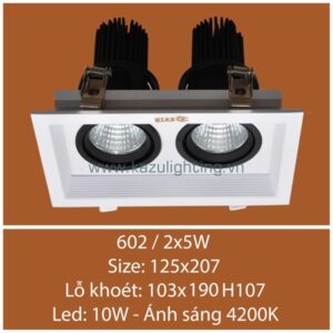 Đèn âm trần 602/2x5W Kazu