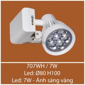 Đèn tiêu điểm đế ray 707WH/7W Kazu