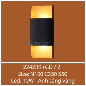 Đèn vách LED 2242BK+GD/2 Kazu