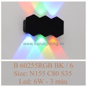 Đèn vách LED B 60255RGB BK/6 Kazu