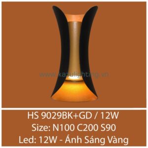 Đèn vách LED HS 9029BK+GD/12W Kazu