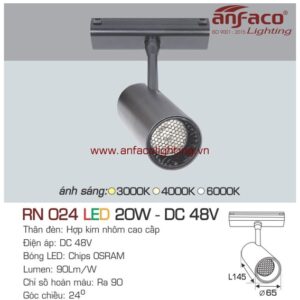 Đèn RN 024 20W Anfaco cho ray nam châm nổi siêu mỏng